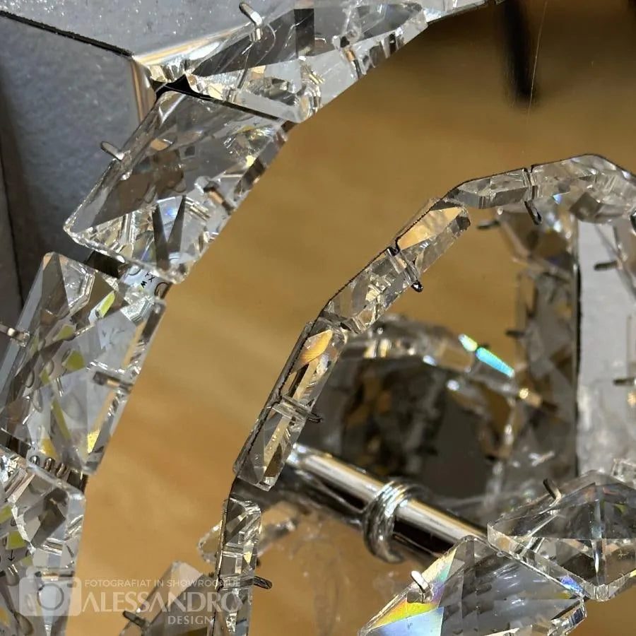 Lustra LED cu cristal JEFFERSON 32W, 2 Cercuri, lumina Rece/Calda/Neutra, Crom Lucios [2]