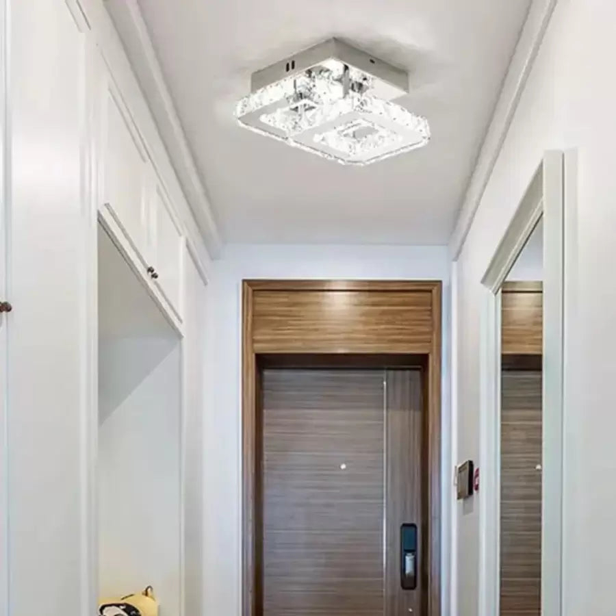 Lustra LED cu cristal JEREMIAH 48W, 2 Patrate, lumina Rece/Calda/Neutra, Crom Lucios [4]