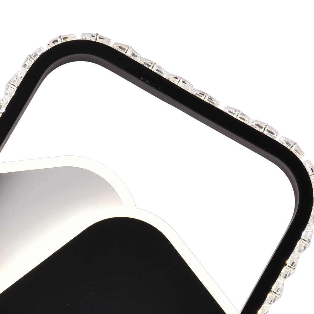 Lustra LED cu cristal PRISMIQ 39W, 3 Patrate, lumina Rece/Calda/Neutra, Negru [3]