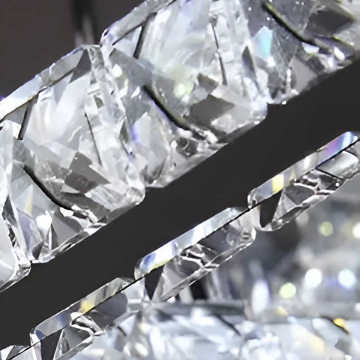 Lustra LED cu cristal ROYALO ROTONDA 26W, 2 Cercuri, lumina Rece/Calda/Neutra, Crom Lucios [2]