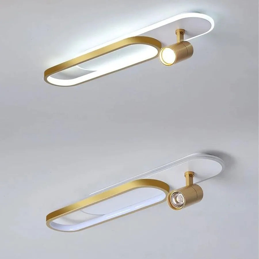 Lustra LED cu Proiector Reglabil FISSO Camilla, 48W, lumina Rece/Calda/Neutra 3000K/4000K/6000K, Auriu Lucios, Metal si Acril [4]