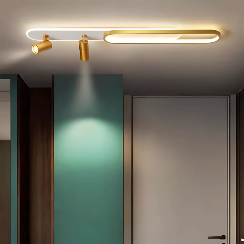 Lustra LED cu Proiector Reglabil FISSO Camilla, 66W, lumina Rece/Calda/Neutra, Auriu Lucios [4]