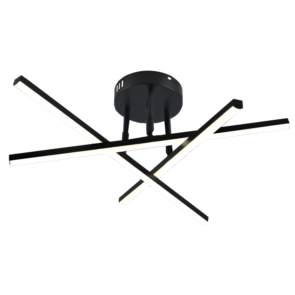 Lustra LED cu telecomanda 40W, 3 Elemente, Liniara, lumina Rece/Calda/Neutra, Dimabila, Negru [4]