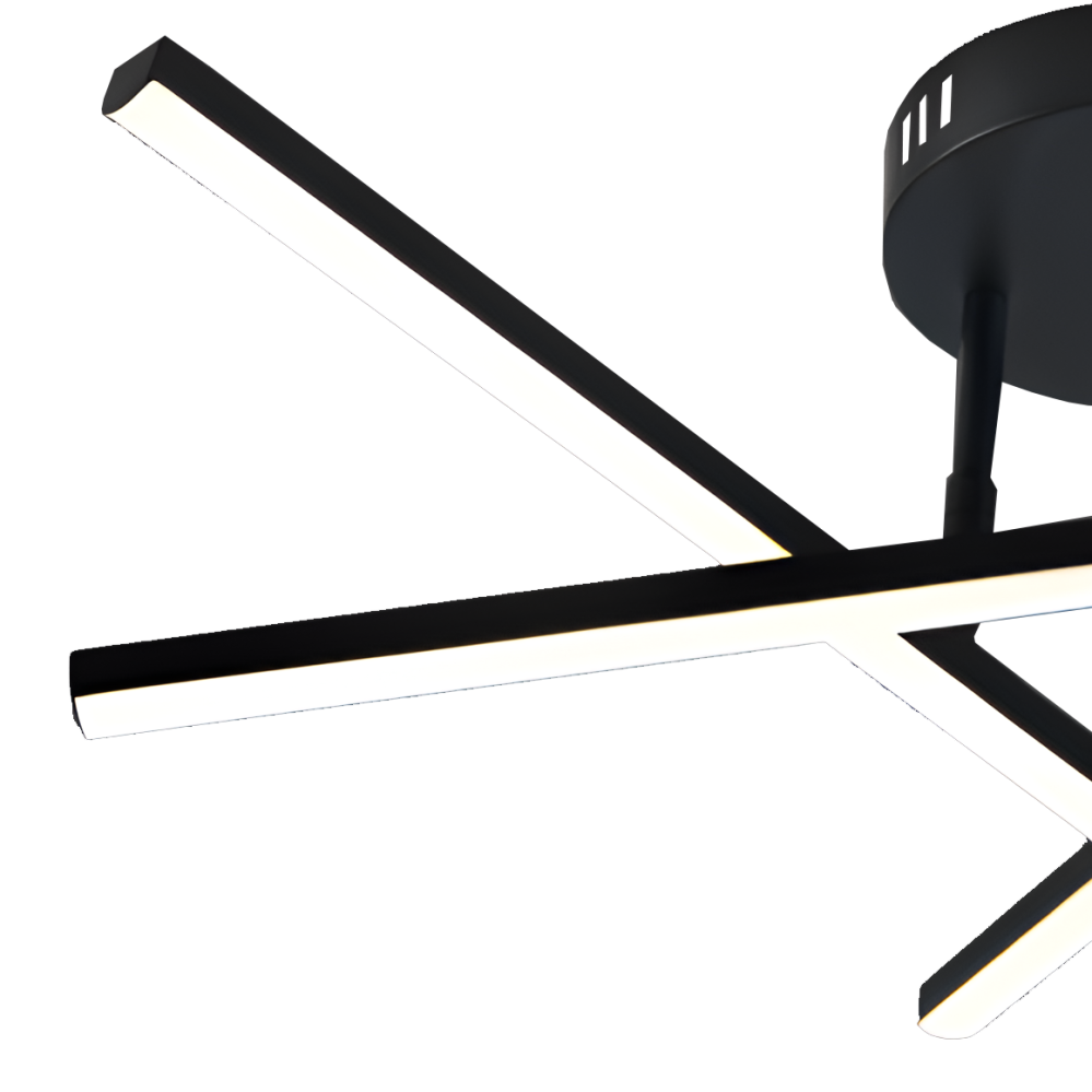 Lustra LED cu telecomanda 40W, 3 Elemente, Liniara, lumina Rece/Calda/Neutra, Dimabila, Negru [2]