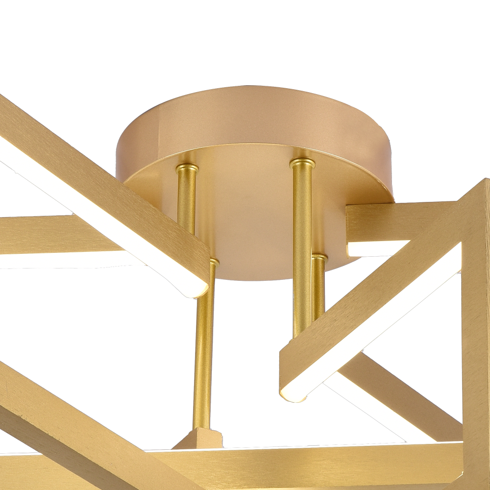 Lustra LED cu telecomanda 71W, 3 Elemente, lumina Rece/Calda/Neutra, Dimabila, Auriu [4]