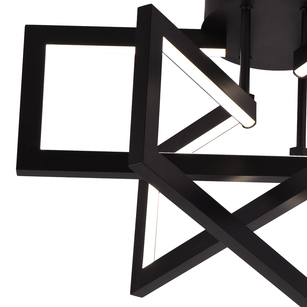 Lustra LED cu telecomanda 72W, 3 Elemente, lumina Rece/Calda/Neutra, Dimabila, Negru, LT750/3BK [2]