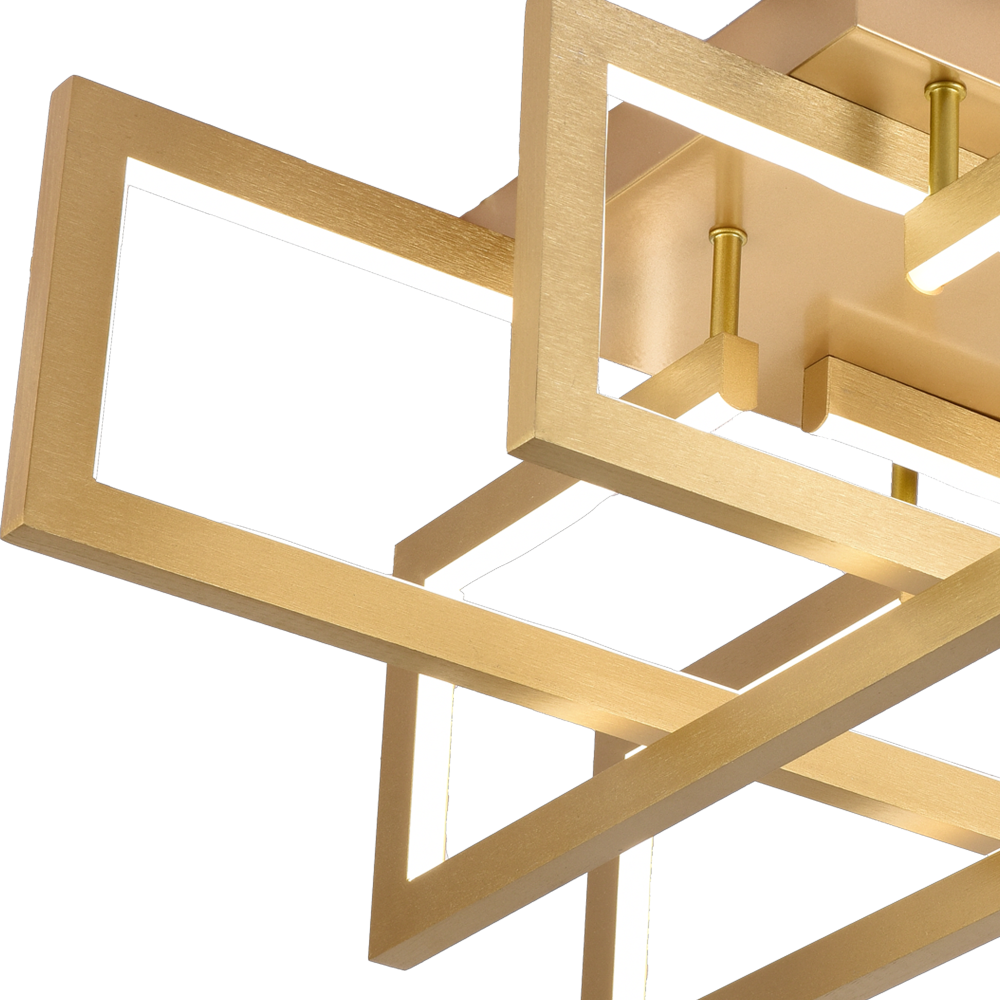 Lustra LED cu telecomanda 96W, 4 Elemente, lumina Rece/Calda/Neutra, Dimabila, Auriu [2]