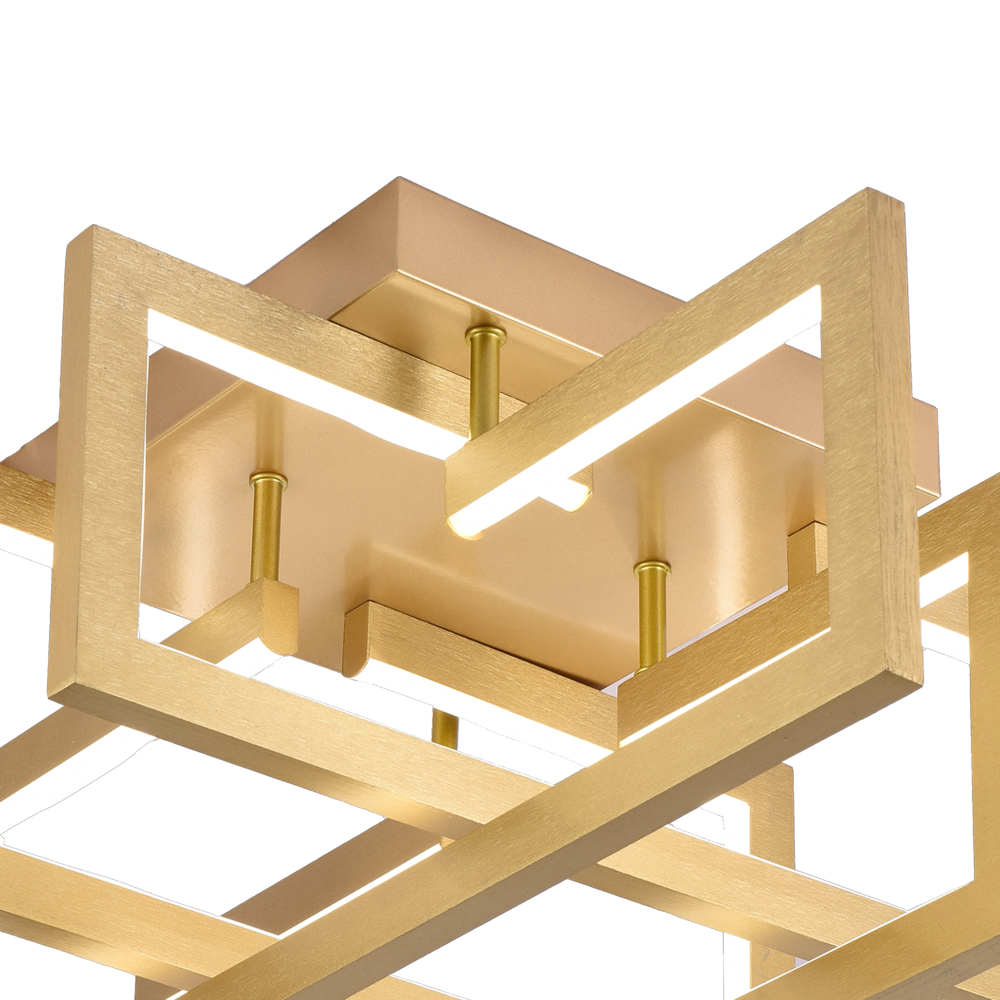 Lustra LED cu telecomanda 96W, 4 Elemente, lumina Rece/Calda/Neutra, Dimabila, Auriu [4]