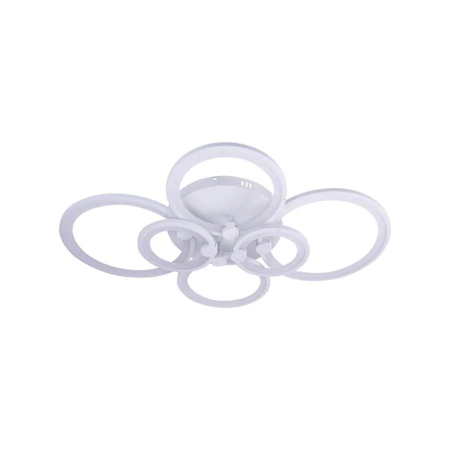 Lustra LED cu telecomanda ALANI 168W, 6 Cercuri, lumina Rece/Calda/Neutra, Dimabila, Alb [4]