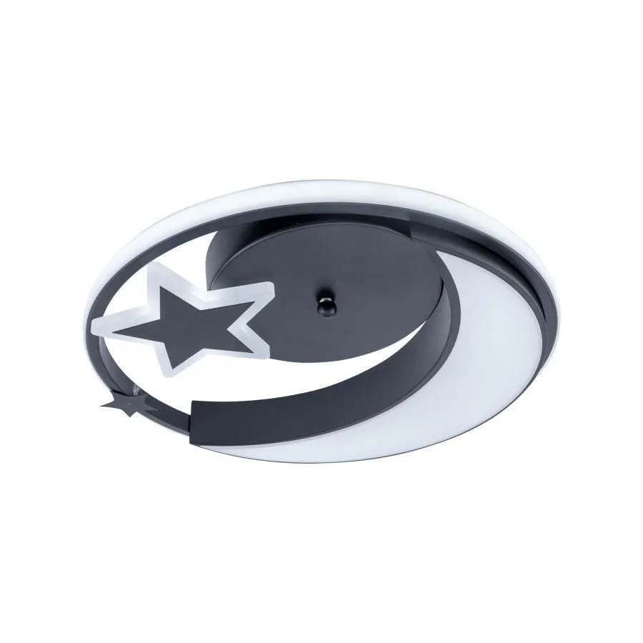 Lustra LED cu telecomanda ALYONA 44W, Luna si Stea, lumina Rece/Calda/Neutra, Dimabila, Negru [3]