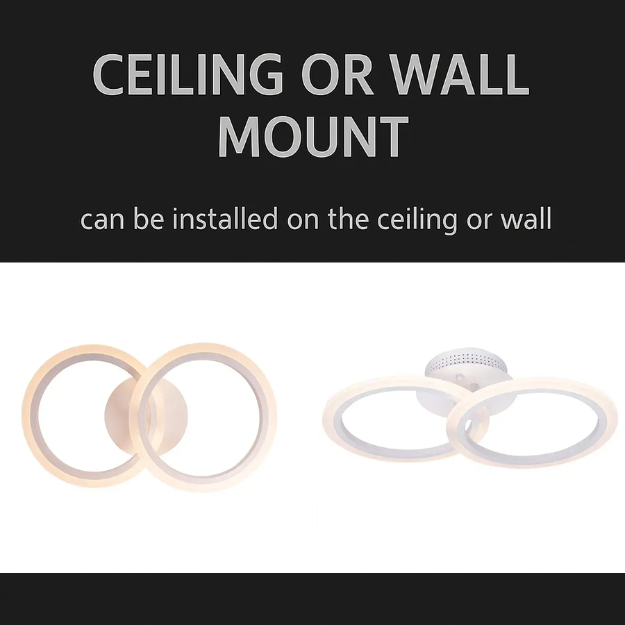 Lustra LED cu telecomanda BETTY 27W, 2 Cercuri, lumina Rece/Calda/Neutra, Dimabila, Alb [4]