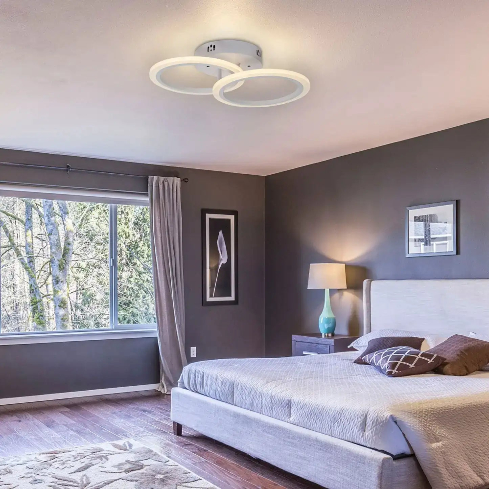 Lustra LED cu telecomanda BETTY 27W, 2 Cercuri, lumina Rece/Calda/Neutra, Dimabila, Alb [3]