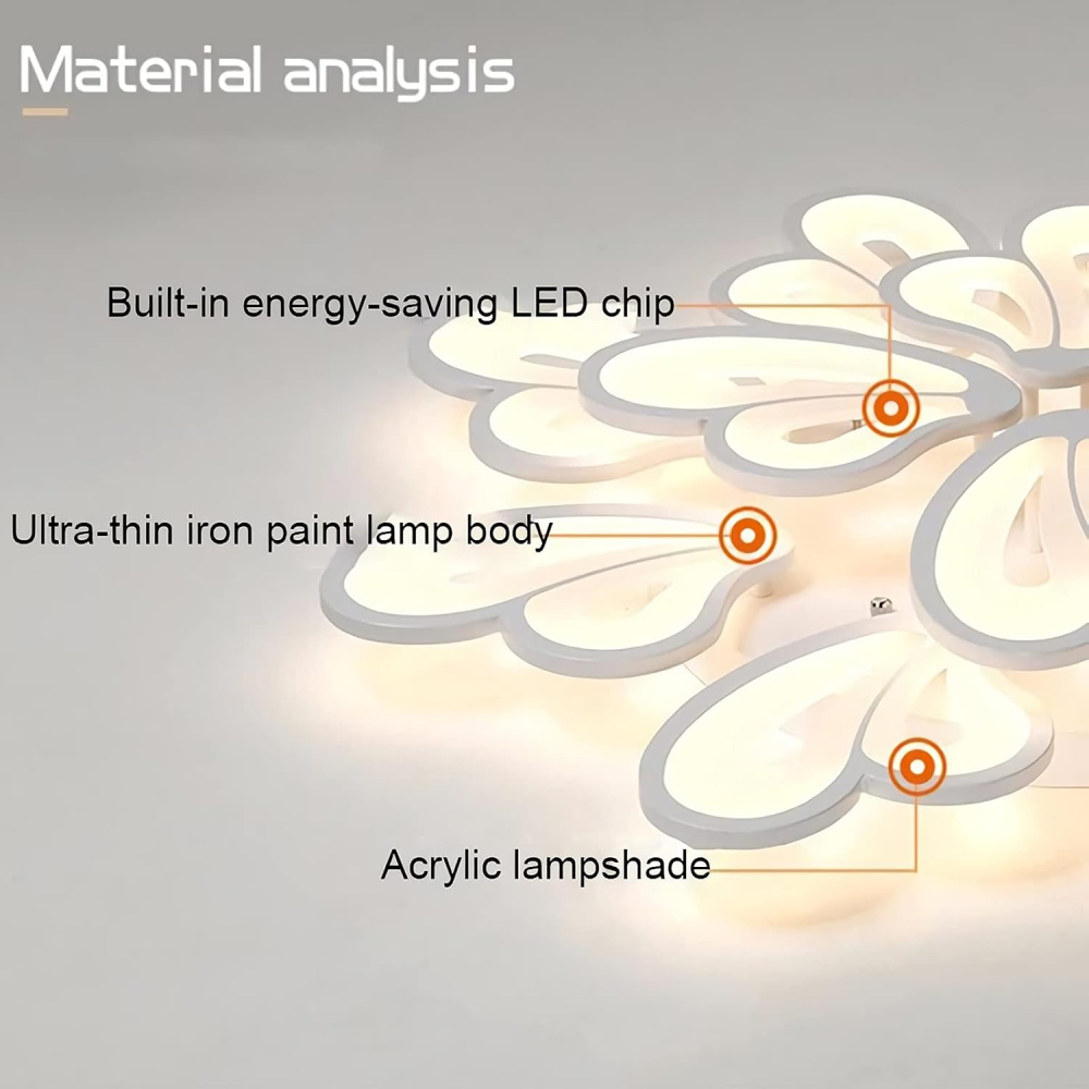 Lustra LED cu telecomanda BLOSSOM 146W, 12 Petale, lumina Rece/Calda/Neutra 3000k/4000k/6000k, Dimabila, Alb [2]
