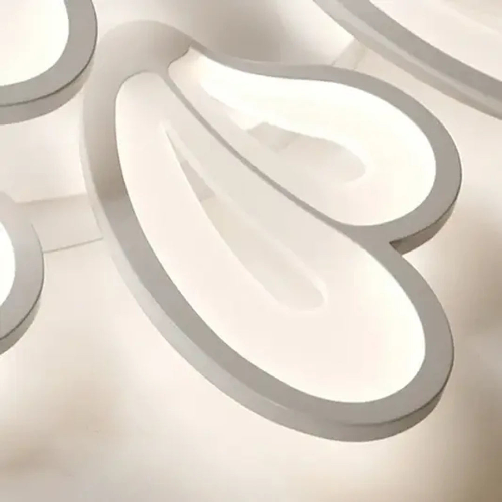 Lustra LED cu telecomanda BLOSSOM 95W, 5 Petale, lumina Rece/Calda/Neutra 3000K/4000K/6000K, Dimabila, Alb, Metal si Acril [2]