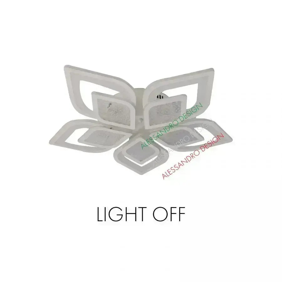 Lustra LED cu telecomanda DALIA 170W, 5 Petale, lumina Rece/Calda/Neutra, Dimabila, Alb [2]