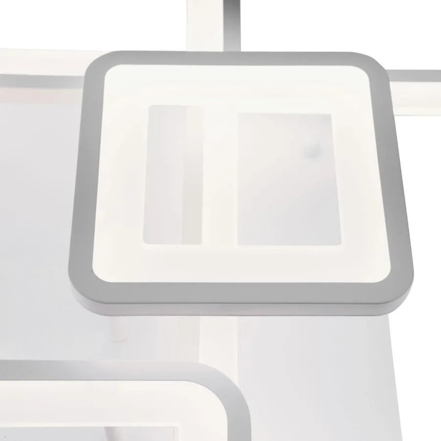 Lustra LED cu telecomanda ELLA 119W, 6 Patrate, lumina Rece/Calda/Neutra, Dimabila, Alb [2]