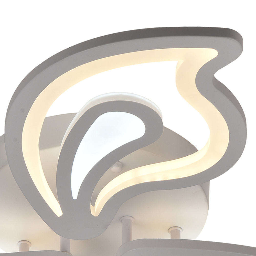 Lustra LED cu telecomanda GLORIOSA 95W, 5 Petale, lumina Rece/Calda/Neutra, Dimabila, Alb [2]