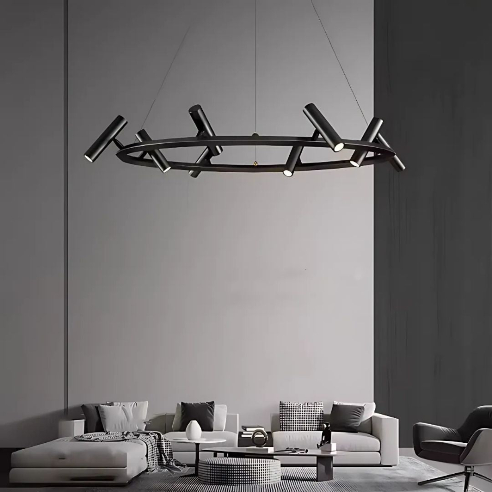 Lustra LED cu telecomanda Harman, 29W, 8 Surse, Lumina Neutra, Negru [3]