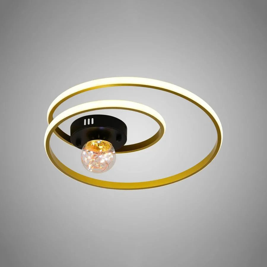 Lustra LED cu telecomanda ISELIN 96W, lumina Rece/Calda/Neutra, Dimabila, Auriu [2]