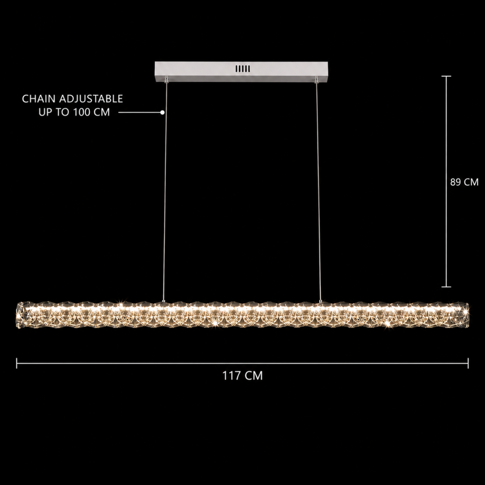 Lustra LED cu telecomanda KANGNING, 3000K/4000K/6000K, 120W, Metal si Acrilic, Alb [4]