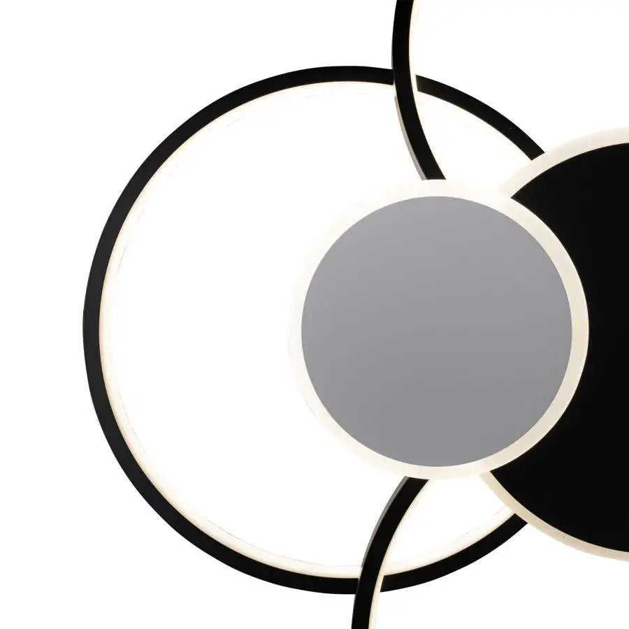 Lustra LED cu Telecomanda, KILLIAN, 74W, 6 Cercuri, Lumina Rece/Calda/Neutra 3000K/4000K/6000K, Dimabila, Negru si Alb, Metal si Acril [2]