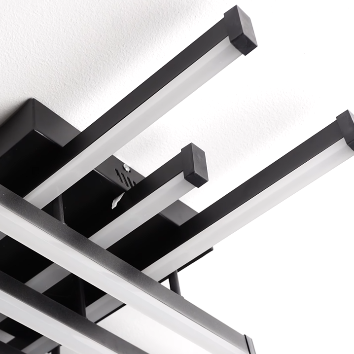 Lustra LED cu Telecomanda LINEX, 108W, 8 elemente, Lumina Rece/Calda/Neutra, Dimabila, Negru [2]