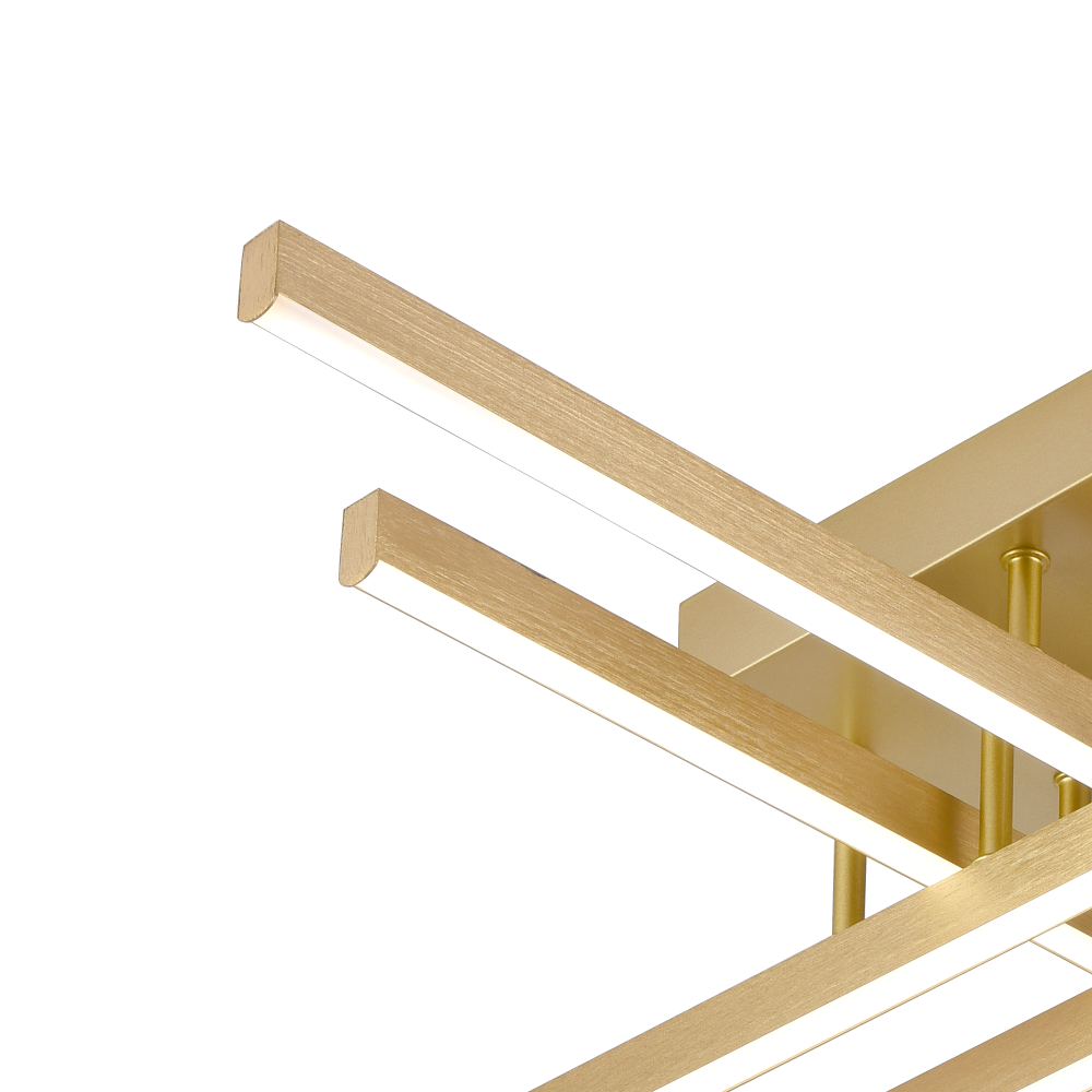 Lustra LED cu Telecomanda LINEX, 53W, Lumina 3000K/4000K/6000K, Dimabila, Auriu [2]