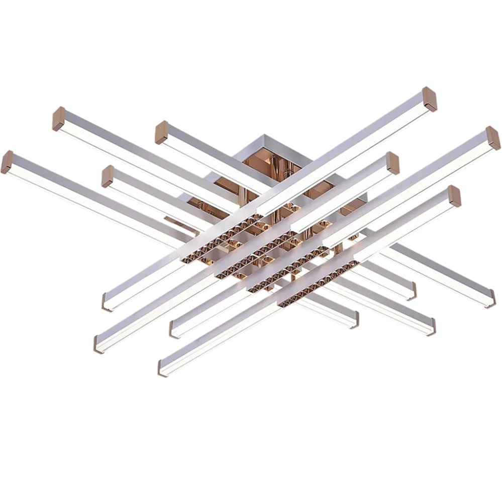 Lustra LED cu Telecomanda LT178/8WH, 98W, 8 Elemente, Lumina Rece/Clada/Neutra, Dimabila, Alb [3]