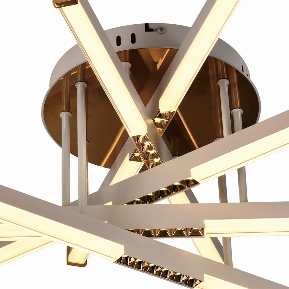 Lustra LED cu Telecomanda LT182/5WH, 69W, 5 Elemente, Lumina Rece/Clada/Neutra, Dimabila, Alb [2]