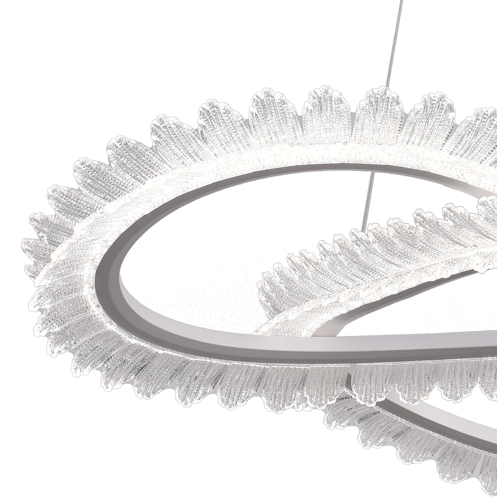 Lustra LED cu Telecomanda LT187WH, Cristal si Metal, 52W, Dimabila, Inaltime Reglabila, lumina Rece/Calda/Neutra, Iluminat Luxos [2]