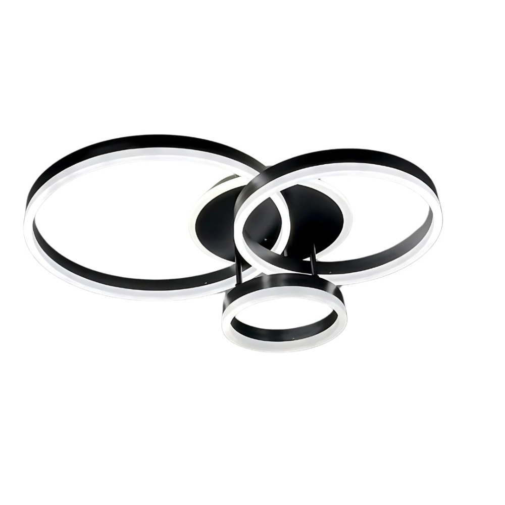 Lustra LED cu telecomanda RIGA LILITH, 68W, 3 Cercuri, lumina Rece/Calda/Neutra, Dimabila, Negru [3]