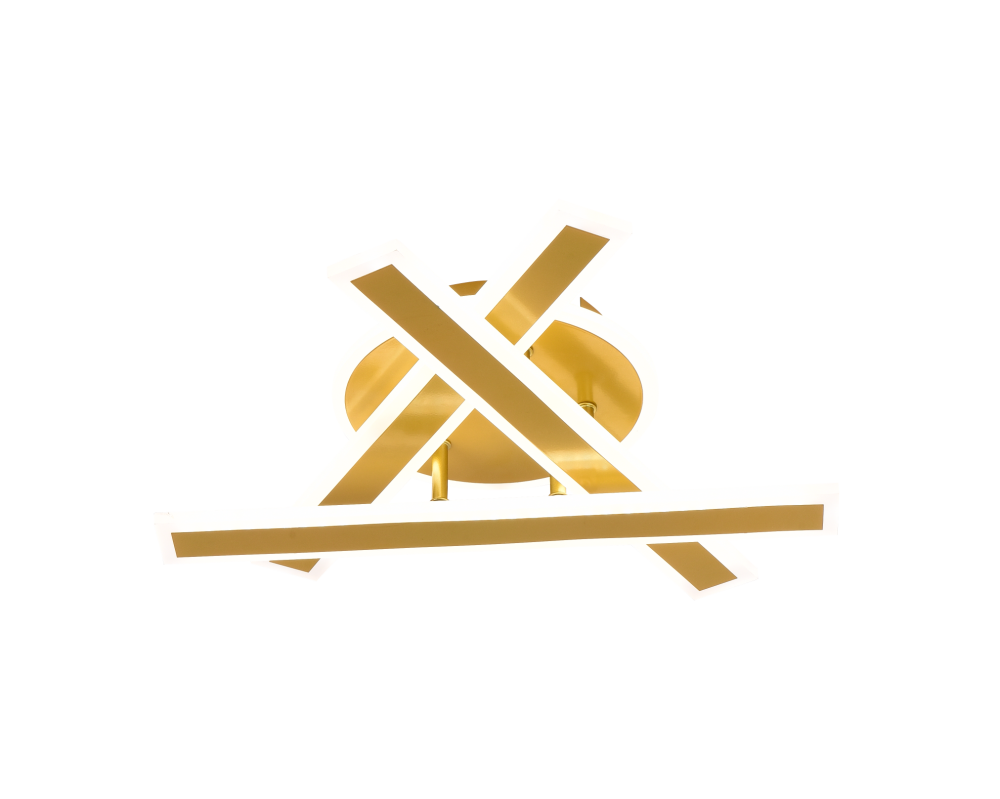 Lustra LED cu Telecomanda LT755/3GD, 62W, 40x5.5x10, Lumina Rece/Calda/Neutra, Dimabila, Auriu, Fier, Plexiglas [2]