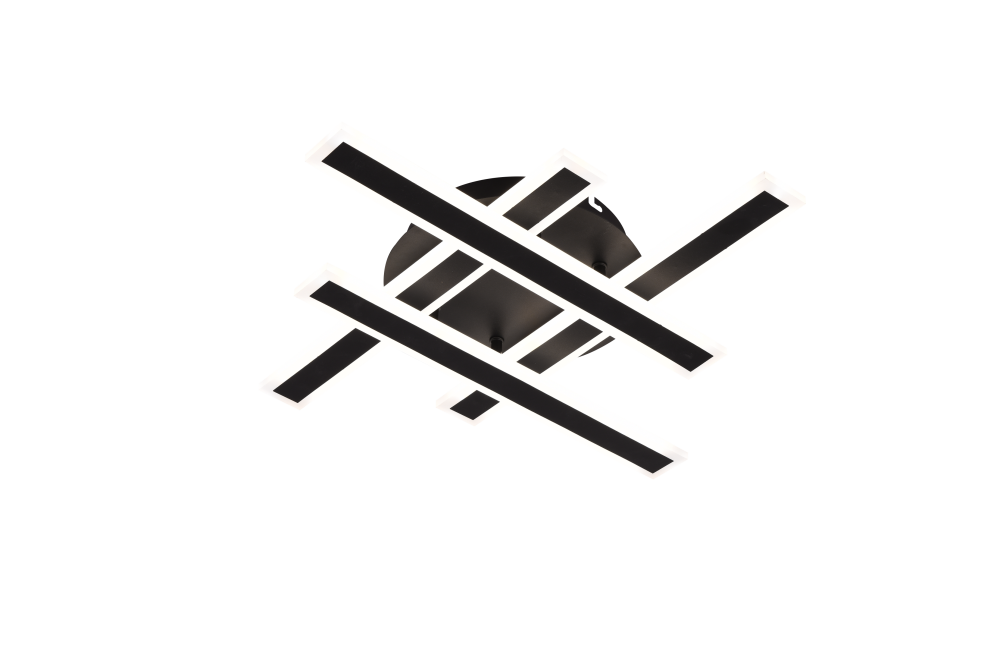 Lustra LED cu Telecomanda LT755/4BK, 80W, 46x5.5x7.5, Lumina Rece/Calda/Neutra, Dimabila, Negru, Fier, Plexiglas [2]