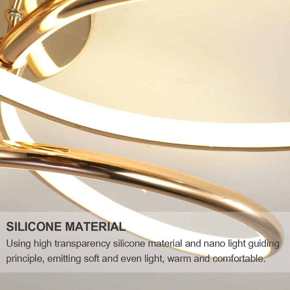 Lustra LED cu Telecomanda LT771/500GD, 25W, Lumina Calda/Rece/Neutra 3000K/4000K/6000K, Dimabila, Auriu, Metal si Silicon [2]