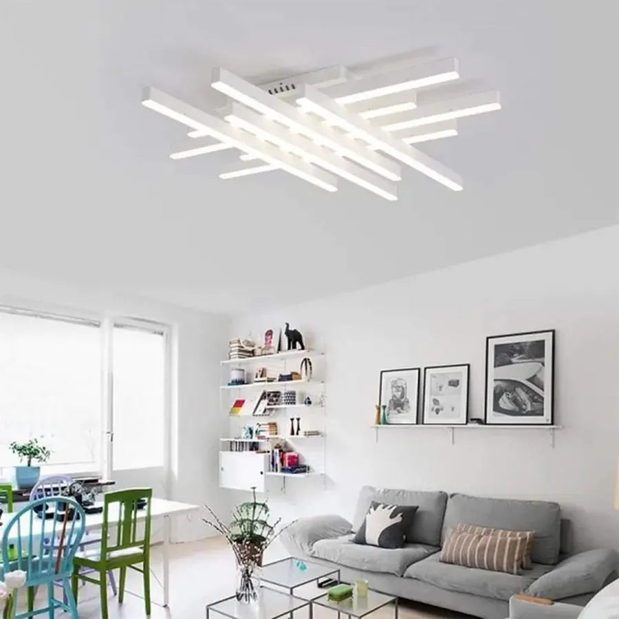 Lustra LED cu telecomanda MORA 160W, 8 Elemente, Liniara, lumina Rece/Calda/Neutra, Dimabila, Alb [2]