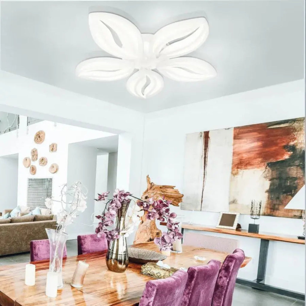 Lustra LED cu telecomanda ORCHID 66W, 5 Petale, lumina Rece/Calda/Neutra, Dimabila, Alb [4]