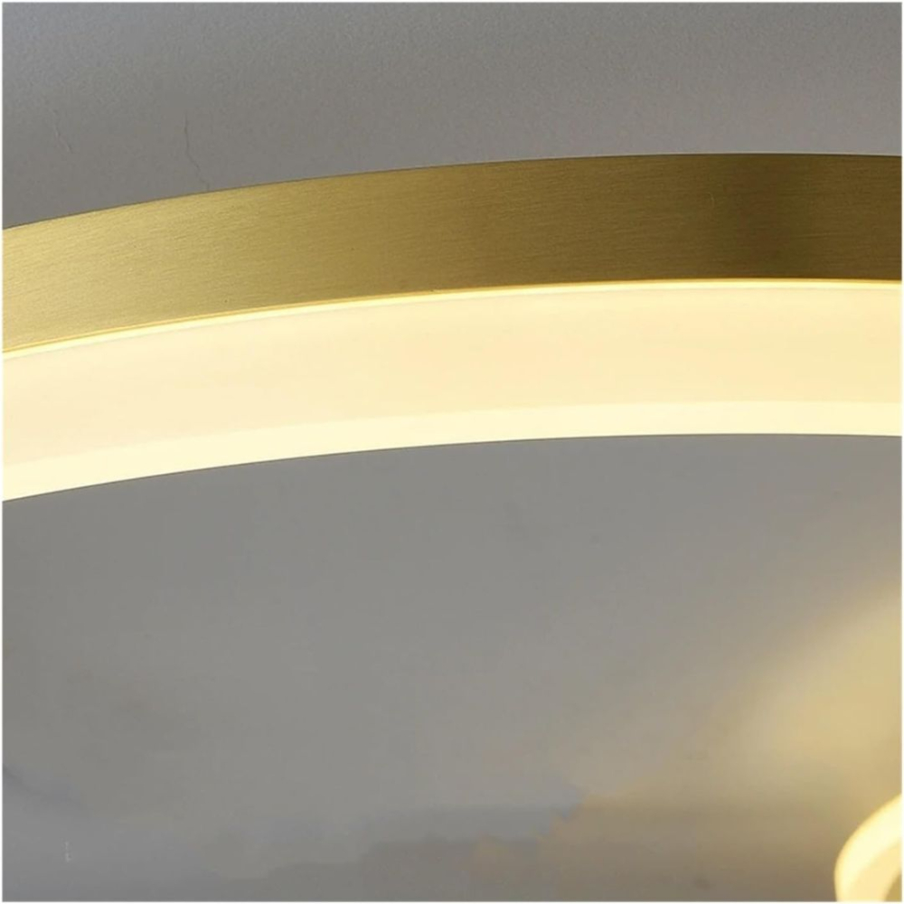 Lustra LED cu Telecomanda RINOVA, 4 cercuri, 112W, Lumina Calda/Rece/Neutra, Dimabila, Auriu [4]