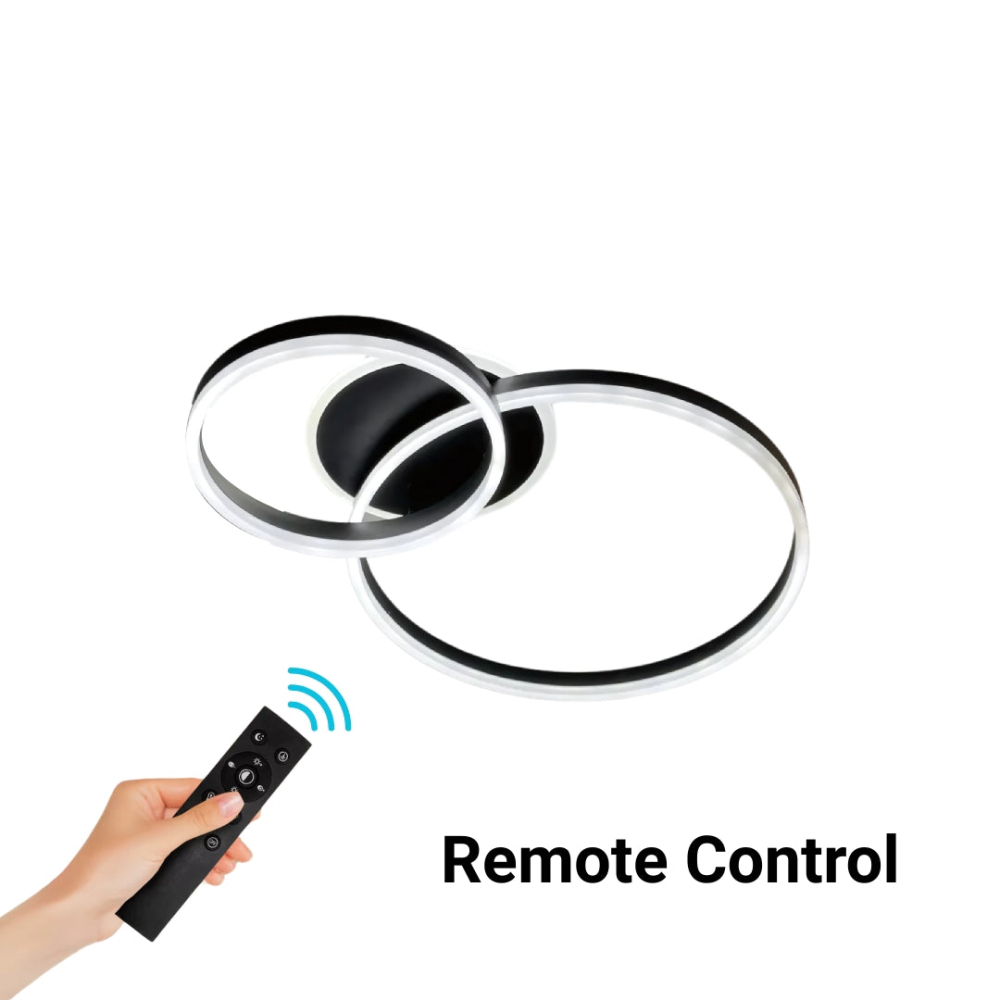 Lustra LED cu telecomanda RINOVA 66W, 2 Cercuri, lumina Rece/Calda/Neutra, Dimabila, Negru [3]