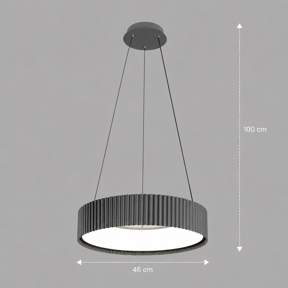 Lustra LED cu telecomanda SCHECTE, 3000K/4000K/6000K, 70W, Metal si Plastic, Gri [4]