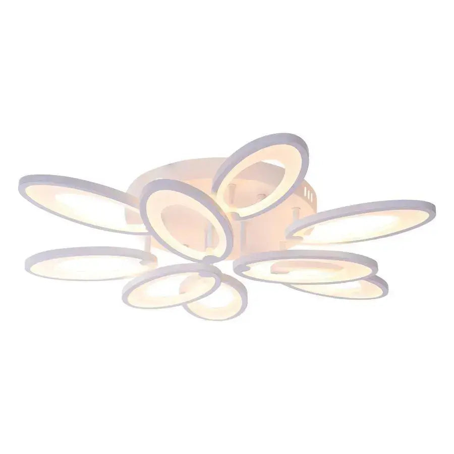 Lustra LED cu telecomanda SUNFLOWER 98W, 9 Elemente, lumina Rece/Calda/Neutra, Dimabila, Alb [4]