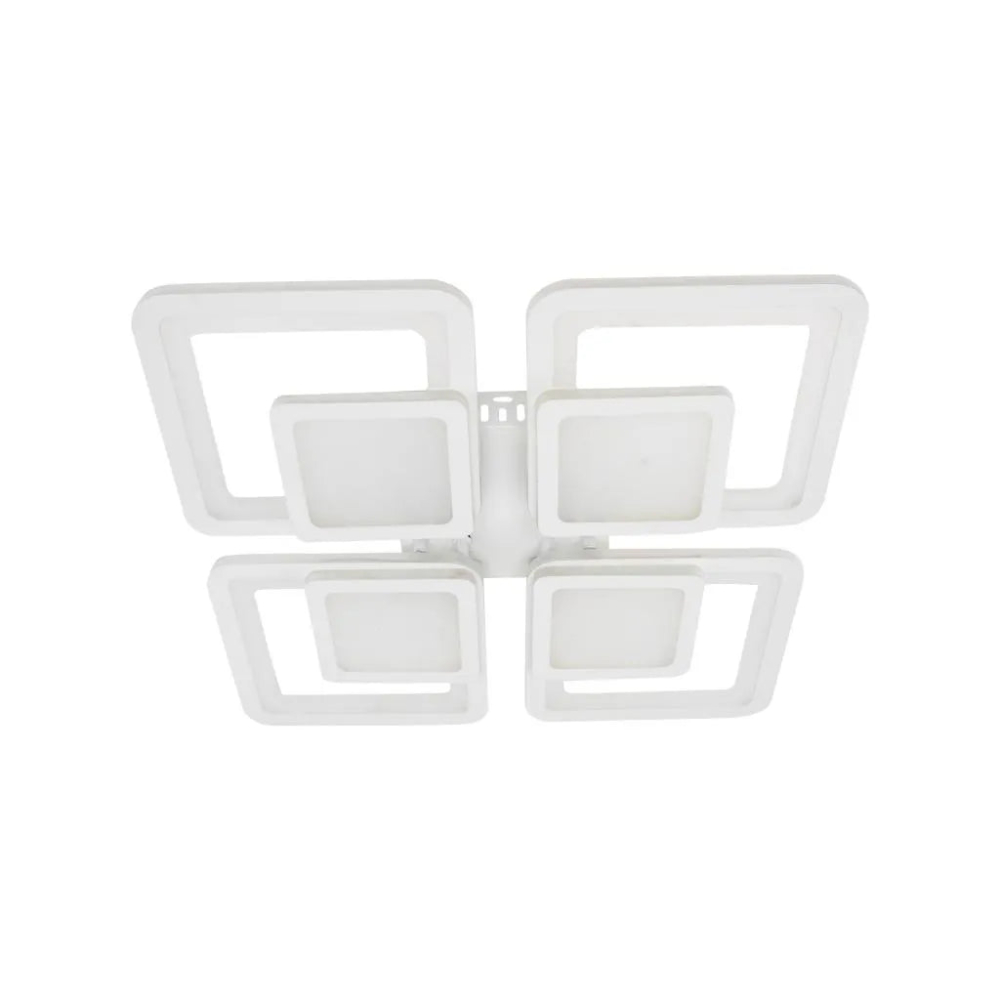 Lustra LED cu telecomanda SUSAN 96W, 4 Patrate, lumina Rece/Calda/Neutra, Dimabila, Alb [4]