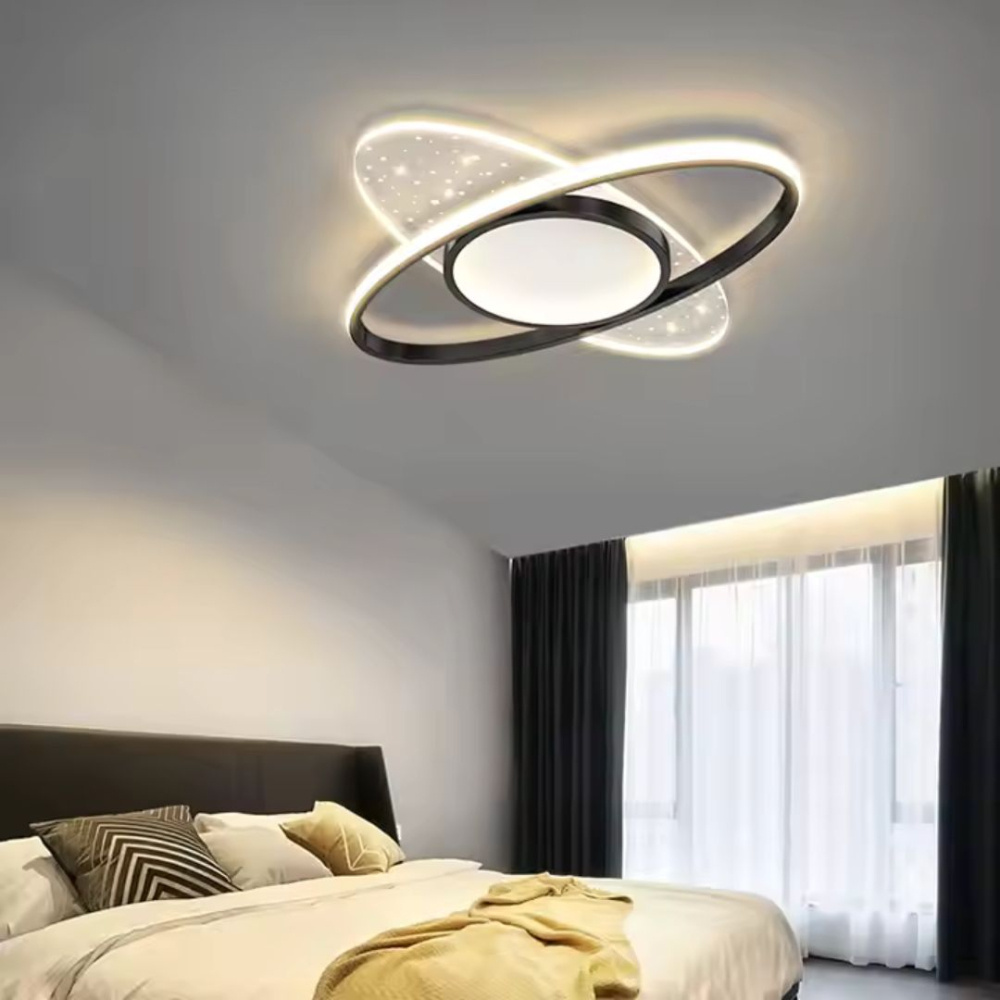 Lustra LED cu telecomanda VARIO 69W, Oval , lumina Rece/Calda/Neutra, Dimabila, Negru [4]