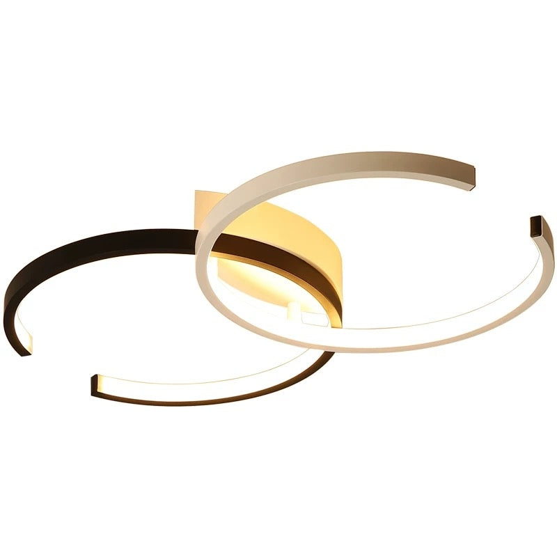 Lustra LED cu telecomanda VECTOR SEMIARC 40W, 2 Elemente, lumina Rece/Calda/Neutra, Dimabila, Negru Alb [3]