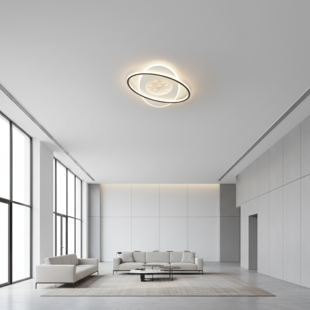 Lustra LED cu telecomanda VOLTA 96W, Ovala, lumina Rece/Calda/Neutra, Dimabila, Negru [4]