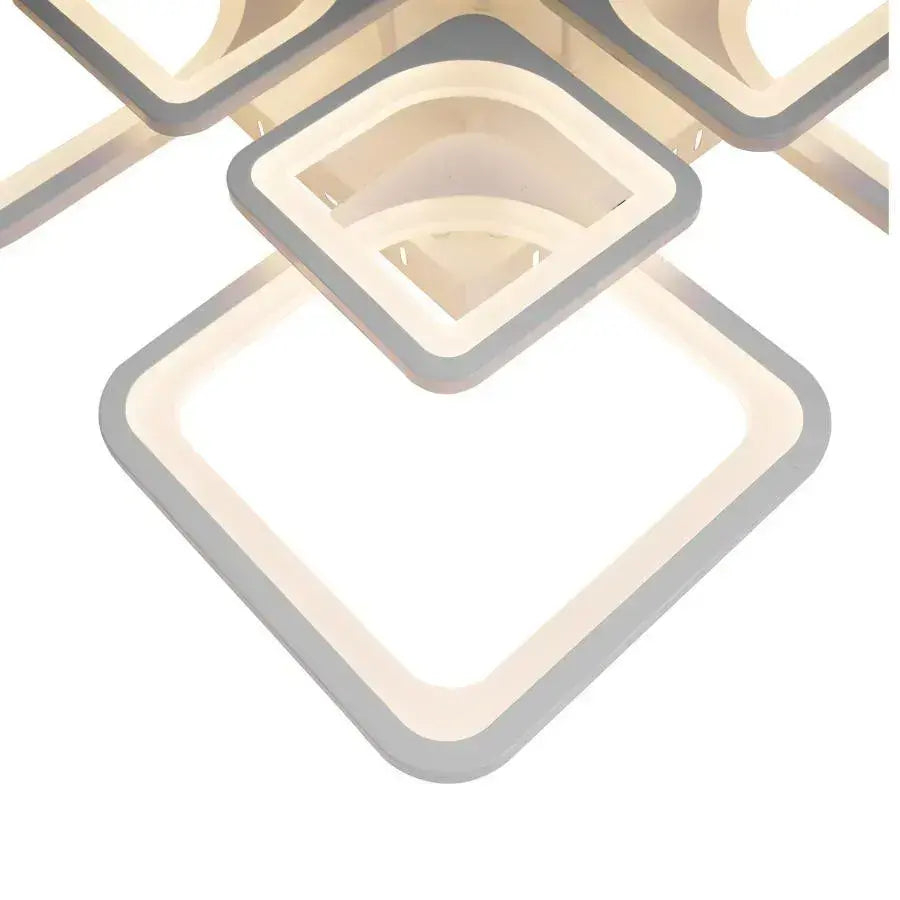 Lustra LED cu telecomanda ZOE 138W, 8 Patrate, lumina Rece/Calda/Neutra, Dimabila, Alb [2]