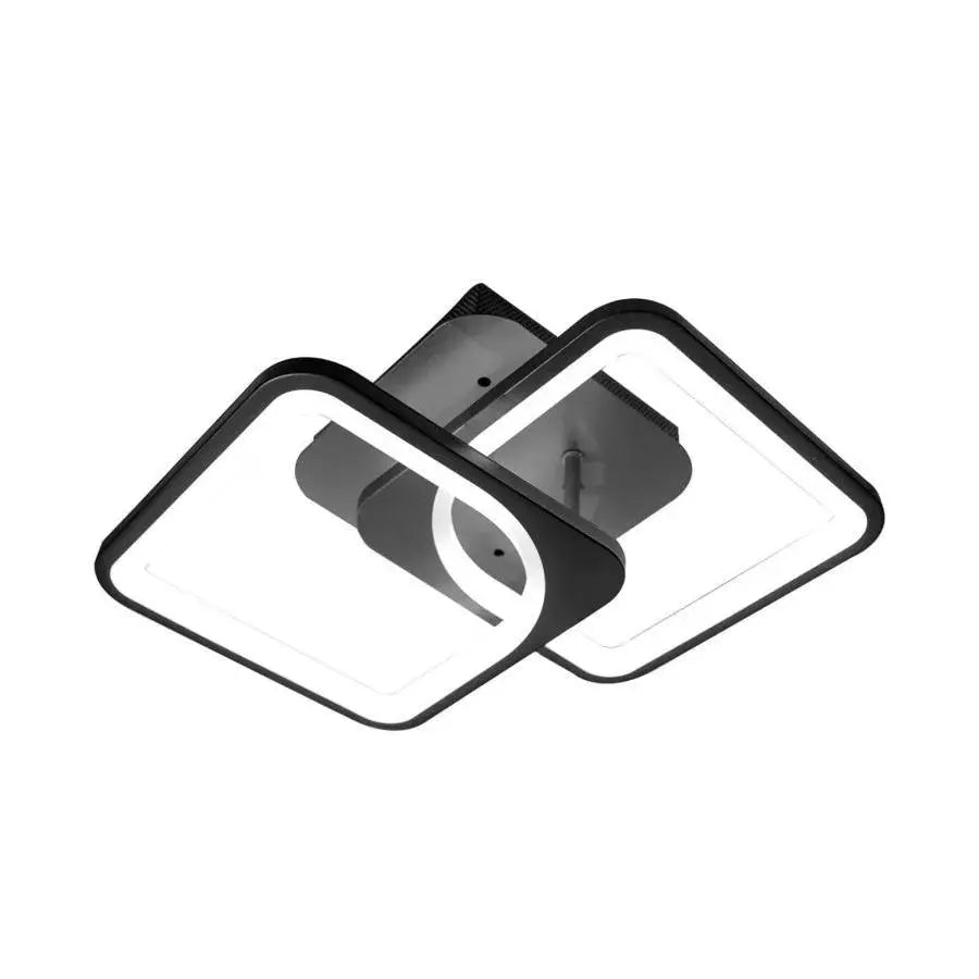 Lustra LED cu telecomanda ZOE 27W, 2 Patrate, lumina Rece/Calda/Neutra, Dimabila, Negru [4]