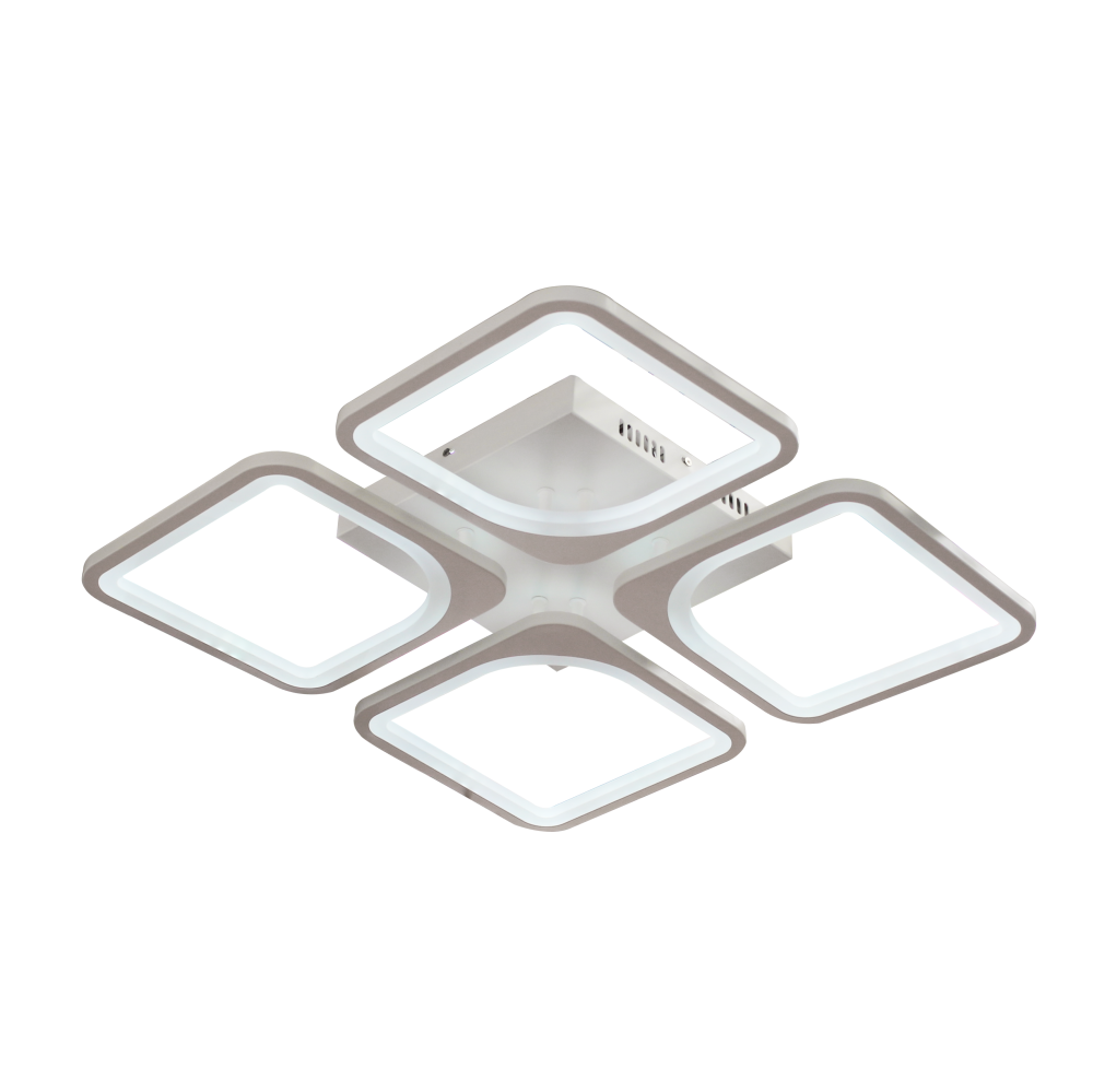 Lustra LED cu telecomanda ZOE 53W, 4 Patrate, lumina Rece/Calda/Neutra, Dimabila, Alb [4]