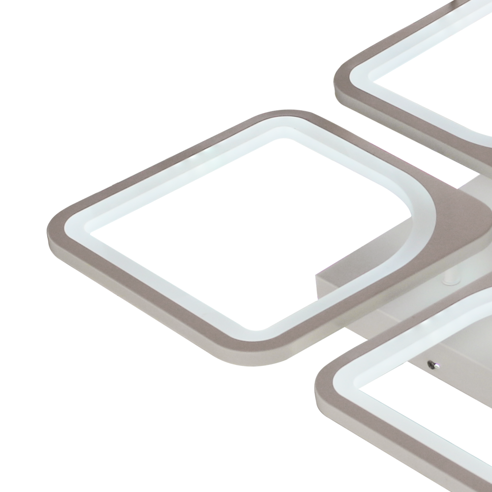 Lustra LED cu telecomanda ZOE 53W, 4 Patrate, lumina Rece/Calda/Neutra, Dimabila, Alb [2]