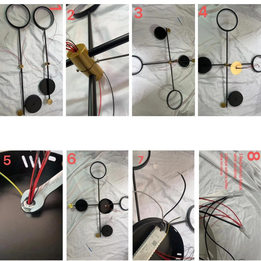 Lustra LED cu Telecomnda MARIA, 22W, 4 Elemente, Lumina Calda/Rece/Neutra, Dimabila, Negru [4]