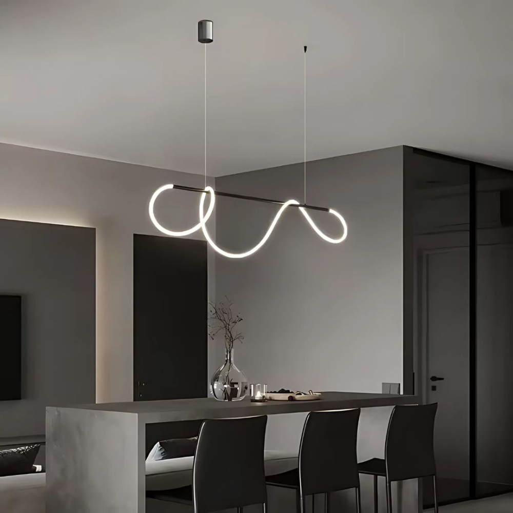 Lustra LED DIVINO cu Tub Silicon Flexibil – 24W, Lumina Reglabila, Negru Mat [4]